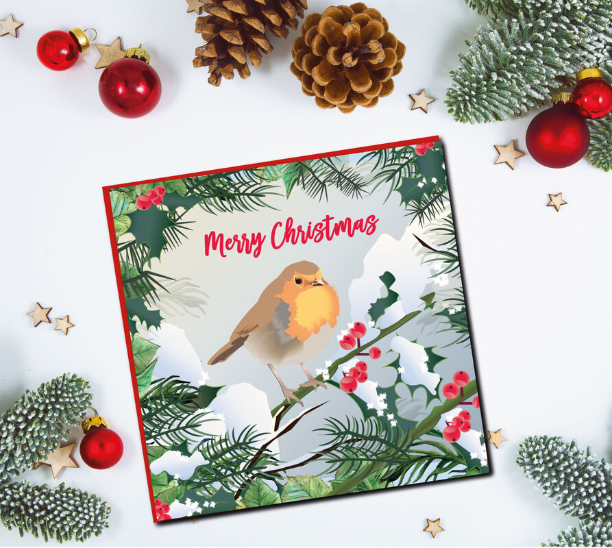 Red Robin Christmas Card